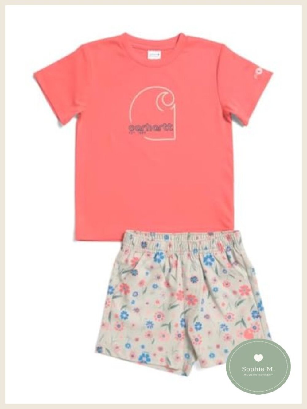 Carhartt Force Sun Defender Short Sleeve Shirt and Floral Shorts Set UPF 50